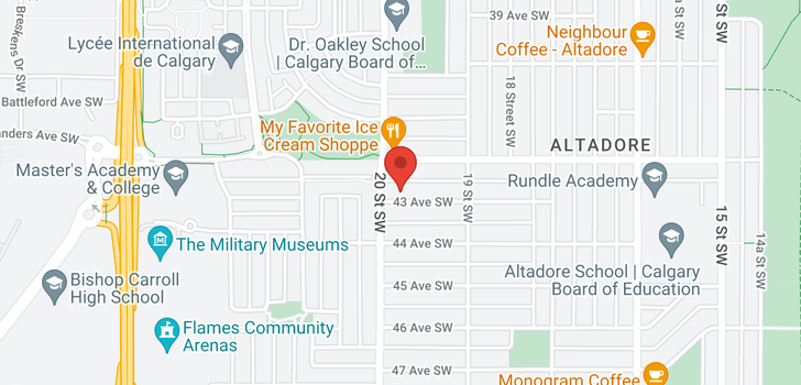map of 2042 43 Avenue SW